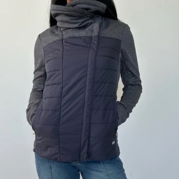 Helly Hansen Jackets & Blazers - Helly Hansen “Astra Herringbone” Black and Gray Layering Puffer Jacket